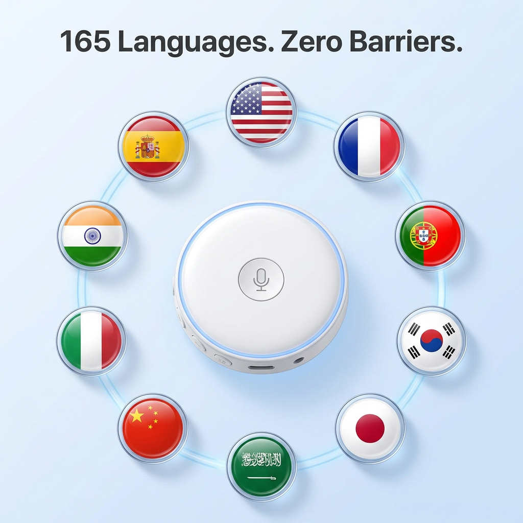 Language selection screen in the companion app